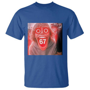 67 Mason Kid Glitchcore Graphic T Shirt Screaming Boy Six Seven Viral Meme Devil Edit TS02 Royal Blue Print Your Wear
