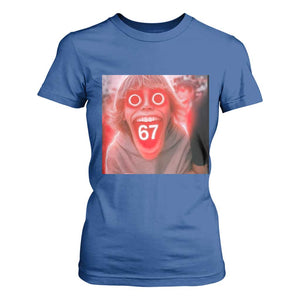 67 Mason Kid Glitchcore Graphic T Shirt For Women Screaming Boy Six Seven Viral Meme Devil Edit TS02 Royal Blue Print Your Wear