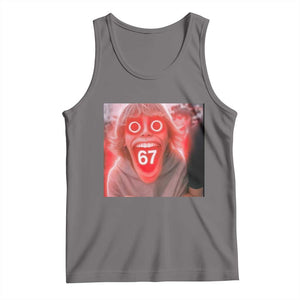 67 Mason Kid Glitchcore Graphic Tank Top Screaming Boy Six Seven Viral Meme Devil Edit TS02 Deep Heather Print Your Wear