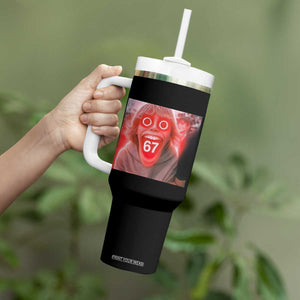 67 Mason Kid Glitchcore Graphic Tumbler With Handle Screaming Boy Six Seven Viral Meme Devil Edit TS02 Print Your Wear