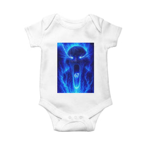 Six Seven Energy Overload Graphic Baby Onesie 67 Mason Kid Analog Horror Meme TS02 White Print Your Wear