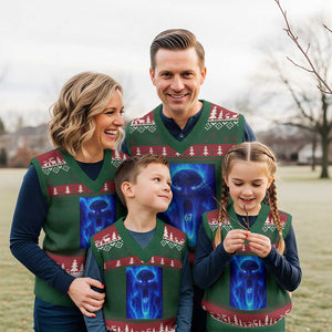 Six Seven Energy Overload Graphic V-Neck Knit Sweater Vest 67 Mason Kid Analog Horror Meme TS02 Red Green Print Your Wear