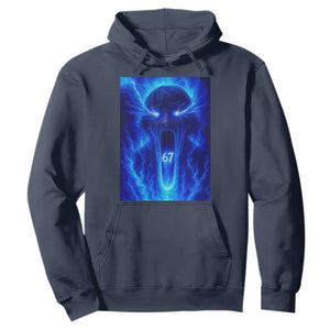 Six Seven Energy Overload Graphic Hoodie 67 Mason Kid Analog Horror Meme TS02 Navy Print Your Wear