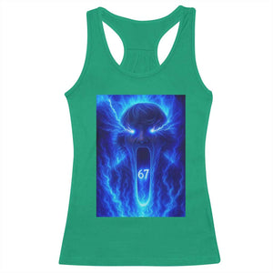 Six Seven Energy Overload Graphic Racerback Tank Top 67 Mason Kid Analog Horror Meme TS02 Irish Green Print Your Wear