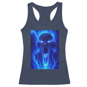 Six Seven Energy Overload Graphic Racerback Tank Top 67 Mason Kid Analog Horror Meme TS02 Navy Print Your Wear