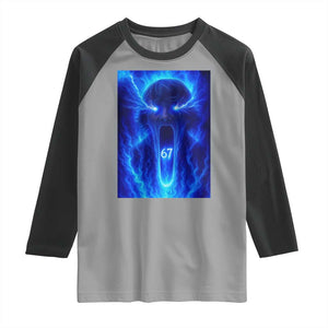 Six Seven Energy Overload Graphic Raglan Shirt 67 Mason Kid Analog Horror Meme TS02 Sport Gray Black Print Your Wear