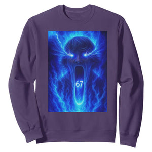 Six Seven Energy Overload Graphic Sweatshirt 67 Mason Kid Analog Horror Meme TS02 Purple Print Your Wear