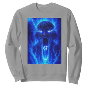 Six Seven Energy Overload Graphic Sweatshirt 67 Mason Kid Analog Horror Meme TS02 Sport Gray Print Your Wear