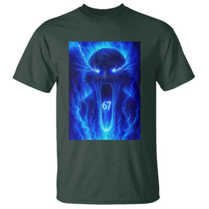 Six Seven Energy Overload Graphic T Shirt 67 Mason Kid Analog Horror Meme TS02 Dark Forest Green Print Your Wear