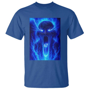 Six Seven Energy Overload Graphic T Shirt 67 Mason Kid Analog Horror Meme TS02 Royal Blue Print Your Wear