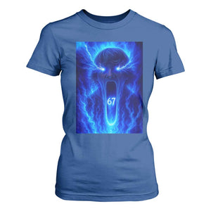 Six Seven Energy Overload Graphic T Shirt For Women 67 Mason Kid Analog Horror Meme TS02 Royal Blue Print Your Wear