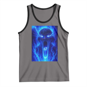 Six Seven Energy Overload Graphic Tank Top 67 Mason Kid Analog Horror Meme TS02 Deep Heather Black Print Your Wear