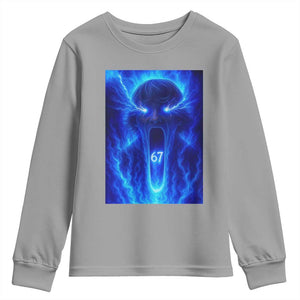 Six Seven Energy Overload Graphic Youth Sweatshirt 67 Mason Kid Analog Horror Meme TS02 Sport Gray Print Your Wear