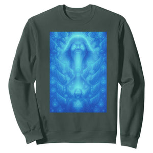 Divine 67 Meme Sweatshirt Celestial Mason 6 7 Spiritual Six Seven Angelcore TS02 Dark Forest Green Print Your Wear