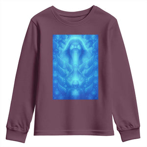 Divine 67 Meme Youth Sweatshirt Celestial Mason 6 7 Spiritual Six Seven Angelcore TS02 Maroon Print Your Wear