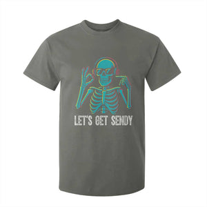 Lets Get Sendy Skeleton T Shirt For Kid Full Send Vibes Glowcore TS02 Military Green Print Your Wear