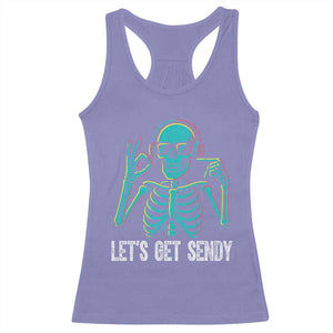 Lets Get Sendy Skeleton Racerback Tank Top Full Send Vibes Glowcore TS02 Violet Print Your Wear