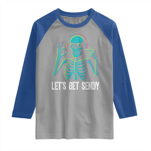 Lets Get Sendy Skeleton Raglan Shirt Full Send Vibes Glowcore TS02 Sport Gray Royal Print Your Wear