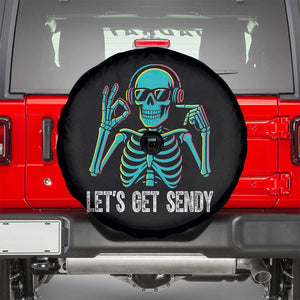 Lets Get Sendy Skeleton Spare Tire Cover Full Send Vibes Glowcore TS02 Black Print Your Wear