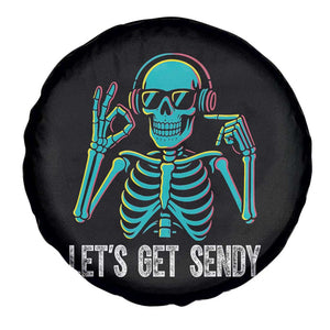 Lets Get Sendy Skeleton Spare Tire Cover Full Send Vibes Glowcore TS02 Print Your Wear