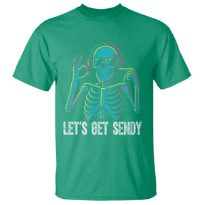 Lets Get Sendy Skeleton T Shirt Full Send Vibes Glowcore TS02 Irish Green Print Your Wear