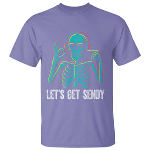 Lets Get Sendy Skeleton T Shirt Full Send Vibes Glowcore TS02 Violet Print Your Wear