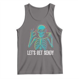 Lets Get Sendy Skeleton Tank Top Full Send Vibes Glowcore TS02 Deep Heather Print Your Wear