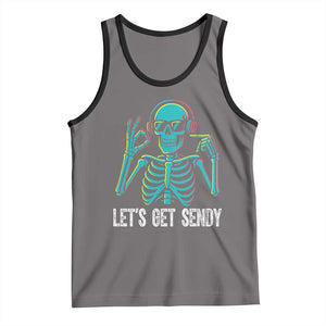 Lets Get Sendy Skeleton Tank Top Full Send Vibes Glowcore TS02 Deep Heather Black Print Your Wear