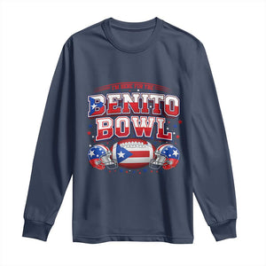 I’m Here for the Benito Bowl Long Sleeve Shirt Funny Music Fan Football Game Day TS02 Navy Print Your Wear