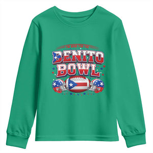 I’m Here for the Benito Bowl Youth Sweatshirt Funny Music Fan Football Game Day TS02 Irish Green Print Your Wear