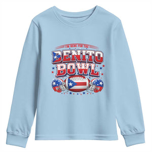 I’m Here for the Benito Bowl Youth Sweatshirt Funny Music Fan Football Game Day TS02 Light Blue Print Your Wear