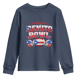 I’m Here for the Benito Bowl Youth Sweatshirt Funny Music Fan Football Game Day TS02 Navy Print Your Wear