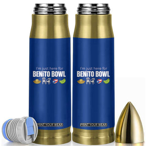 I'm Just Here for the Benito Bowl Funny Puerto Rican Game Day Bullet Tumbler Plantains Chairs and Flag Music Fans TS02 Royal Blue Print Your Wear