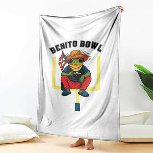 Benito Bowl Coquí Frog Football Throw Blanket Funny Puerto Rico Flag Game Day Music Fans TS02 Print Your Wear