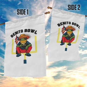 Benito Bowl Coquí Frog Football Garden Flag Funny Puerto Rico Flag Game Day Music Fans TS02 Print Your Wear