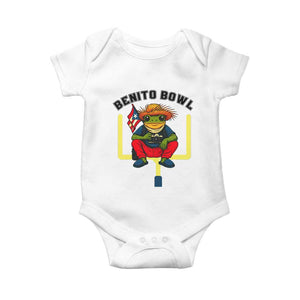 Benito Bowl Coquí Frog Football Baby Onesie Funny Puerto Rico Flag Game Day Music Fans TS02 White Print Your Wear