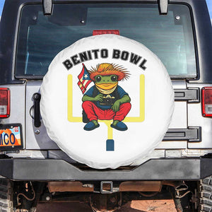 Benito Bowl Coquí Frog Football Spare Tire Cover Funny Puerto Rico Flag Game Day Music Fans TS02 No hole White Print Your Wear