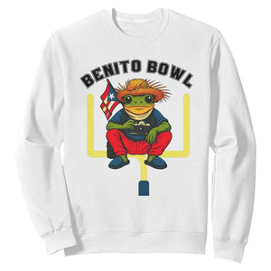 Benito Bowl Coquí Frog Football Sweatshirt Funny Puerto Rico Flag Game Day Music Fans TS02 White Print Your Wear