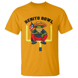 Benito Bowl Coquí Frog Football T Shirt Funny Puerto Rico Flag Game Day Music Fans TS02 Gold Print Your Wear