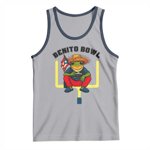 Benito Bowl Coquí Frog Football Tank Top Funny Puerto Rico Flag Game Day Music Fans TS02 Athletic Heather Navy Print Your Wear
