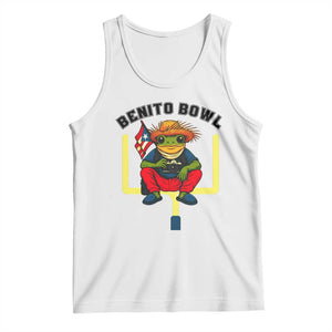 Benito Bowl Coquí Frog Football Tank Top Funny Puerto Rico Flag Game Day Music Fans TS02 White Print Your Wear