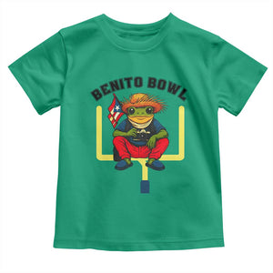 Benito Bowl Coquí Frog Football Toddler T Shirt Funny Puerto Rico Flag Game Day Music Fans TS02 Irish Green Print Your Wear