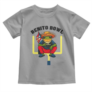 Benito Bowl Coquí Frog Football Toddler T Shirt Funny Puerto Rico Flag Game Day Music Fans TS02 Sport Gray Print Your Wear