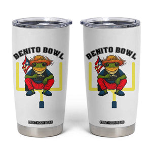 Benito Bowl Coquí Frog Football Tumbler Cup Funny Puerto Rico Flag Game Day Music Fans TS02 White Print Your Wear