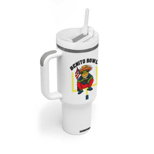 Benito Bowl Coquí Frog Football Tumbler With Handle Funny Puerto Rico Flag Game Day Music Fans TS02 Print Your Wear