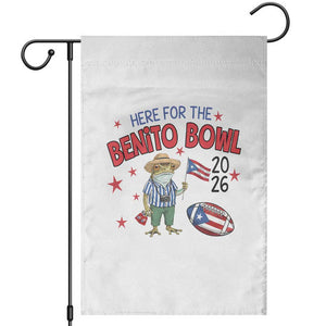 Here for the Benito Bowl 2026 Coquí Frog Garden Flag Puerto Rican Funny Football Music Fans TS02 White Print Your Wear