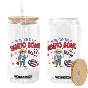 Here for the Benito Bowl 2026 Coquí Frog Glass Can Puerto Rican Funny Football Music Fans TS02 Print Your Wear