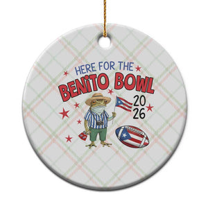 Here for the Benito Bowl 2026 Coquí Frog Ceramic Ornament Puerto Rican Funny Football Music Fans TS02 1pc Christmas Plaid Print Your Wear
