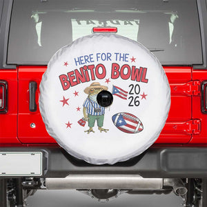 Here for the Benito Bowl 2026 Coquí Frog Spare Tire Cover Puerto Rican Funny Football Music Fans TS02 White Print Your Wear