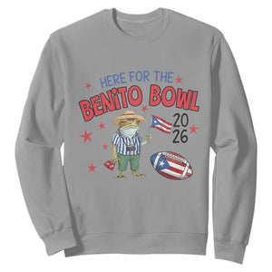 Here for the Benito Bowl 2026 Coquí Frog Sweatshirt Puerto Rican Funny Football Music Fans TS02 Sport Gray Print Your Wear